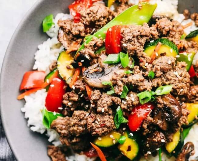 Korean Ground Beef Stir Fry