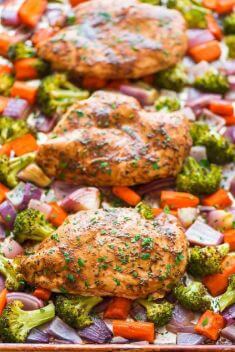 Maple Dijon Chicken and Vegetables - 30 Incredibly Good Sheet Pan Chicken Dinner