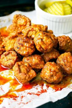 Nashville Hot Chicken Meatballs - 30 Stunning Dishes Made with Chicken Meatballs