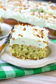 Nutty and Moist Watergate Sheet Cake - 30 Easy Yet Delicious Sheet Cakes