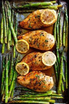 One Pan Honey Lemon Chicken Asparagus - 30 Incredibly Good Sheet Pan Chicken Dinner