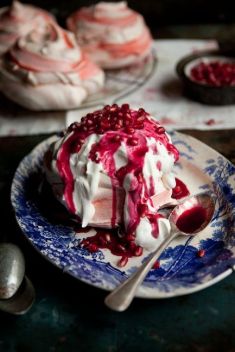 Pink Swirl Meringues With Pomegranate Syrup - Here Are What To Make with Pomegranate!