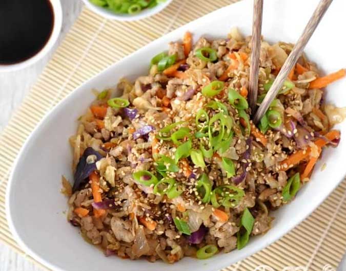 Pork Egg Roll in a Bowl