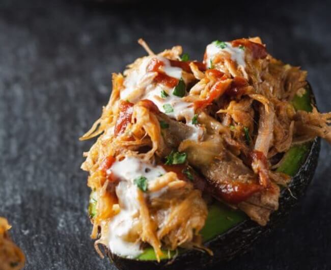 Pulled Pork Stuffed Avocado Boats