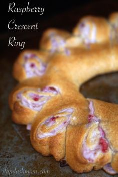 Raspberry Crescent Ring with Cream Cheese Frosting - 20 Sweet Crescent Rings To Dazzle Your Guests