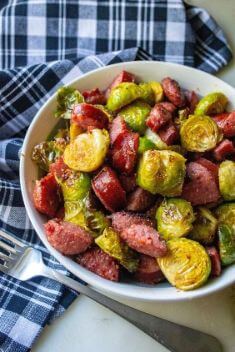Roasted Brussel Sprouts and Kielbasa - 30 Kielbasa Recipes You Should Get On Hand