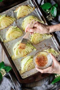 Roasted Cabbage Wedges with Lemon Garlic Butter - 30 Best Healthy Garlic Vegetable Dishes