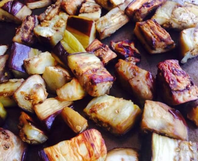 Roasted Eggplant Cubes