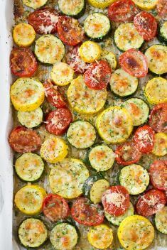 Roasted Garlic Parmesan Zucchini Squash and Tomatoes 1 - Here Are 30 Best Dishes Made with Zucchini