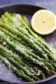 Roasted Lemon Parmesan Garlic Asparagus - 30 Best Healthy Garlic Vegetable Dishes