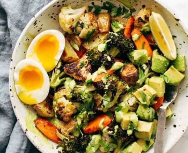Roasted Vegetable Bowls With Green Tahini