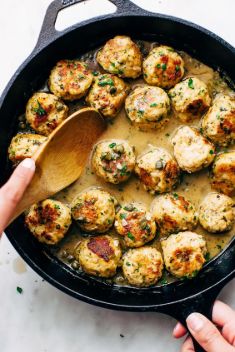 Rustic Chicken Piccata Meatballs - 30 Stunning Dishes Made with Chicken Meatballs