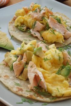 Salmon Egg and Avocado Breakfast Tacos - 25 Amazing Salmon Breakfast Recipes