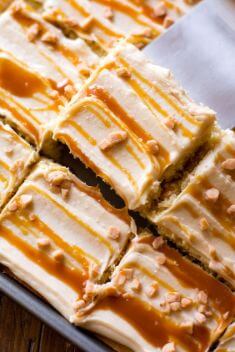 Salted Caramel Sheet Cake - 30 Easy Yet Delicious Sheet Cakes