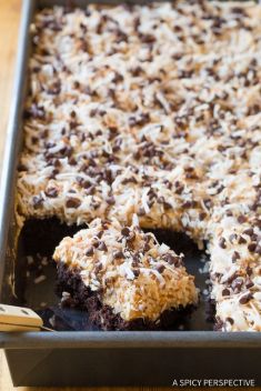 Samoa Sheet Cake - 30 Easy Yet Delicious Sheet Cakes