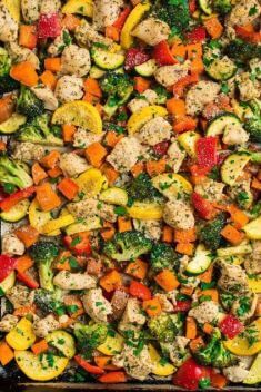 Sheet Pan Chicken with Rainbow Vegetables - 30 Incredibly Good Sheet Pan Chicken Dinner