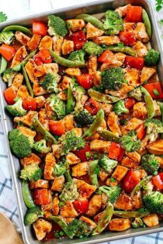 Sheet Pan Sesame Chicken and Veggies - 30 Incredibly Good Sheet Pan Chicken Dinner