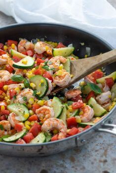 Shrimp Corn and Zucchini Stir Fry - 25 Savory Recipes For Shrimp Stir Fry