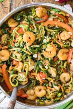 Shrimp Stir Fry with Zucchini Spirals - 25 Savory Recipes For Shrimp Stir Fry