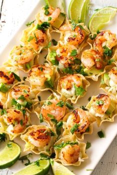 Shrimp Taco Bites with Cilantro Cream Sauce - 20 "Irresistible" Mexican Appetizers