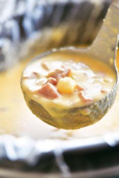 Slow Cooker Ham and Cheese Soup - 30 Cheese Soups To Get You Hooked