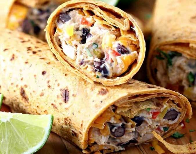 Southwest Cream Cheese Chicken Wraps