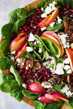 Spinach Apple and Pomegranate Salad - Here Are What To Make with Pomegranate!