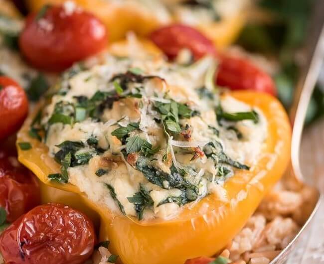 Spinach Ricotta Stuffed Peppers