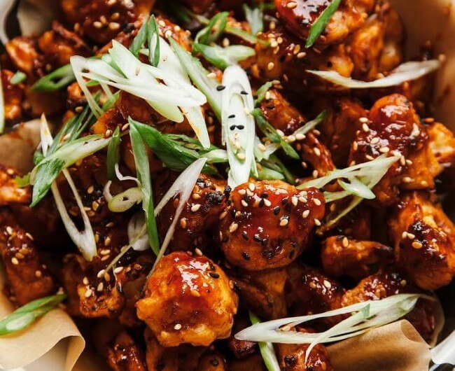 Sticky & Crispy Sesame Cauliflower