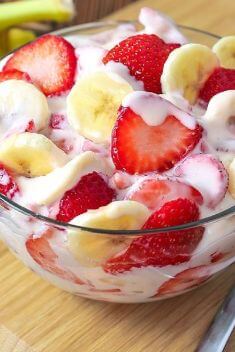 Strawberry Banana Cheesecake Salad - 25 Easy And Healthy Strawberry Banana Recipes