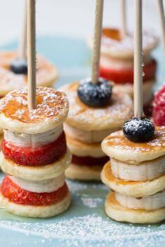 Strawberry Banana Pancake Skewers - 25 Easy And Healthy Strawberry Banana Recipes