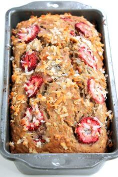 Strawberry Coconut Chia Seed Banana Bread - 25 Easy And Healthy Strawberry Banana Recipes