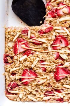 Strawberry Vanilla Baked Oatmeal - 30 “Must-Save” Recipes For Baked Oatmeal