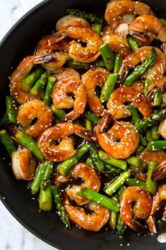 Teriyaki Shrimp and Asparagus Stir Fry - 25 Savory Recipes For Shrimp Stir Fry
