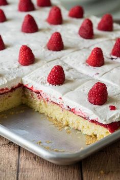 Vanilla Raspberry Sheet Cake - 30 Easy Yet Delicious Sheet Cakes