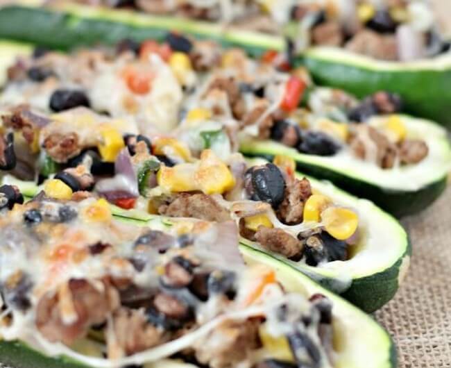 Weight Watcher Taco Zucchini Boats