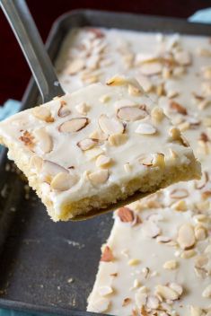 White Texas Almond Sheet Cake - 30 Easy Yet Delicious Sheet Cakes