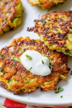 Zucchini Fritters with Garlic Herb Yogurt Sauce - Here Are 30 Best Dishes Made with Zucchini