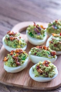 Bacon Guacamole Deviled Eggs - 30 Delicious Homemade Egg Snacks On The Go