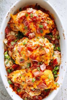 Baked Crack Chicken Breasts - 30 “Addictive” Keto Chicken Dishes For Dinner