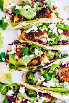 Blackened Cod Fish Tacos with Cilantro Avocado Sauce - 30 Best Fish Tacos That Will Change Your Mind Of Fish