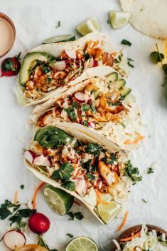 Blackened Cod Fish Tacos with Sriracha Lime Crema - 30 Best Fish Tacos That Will Change Your Mind Of Fish