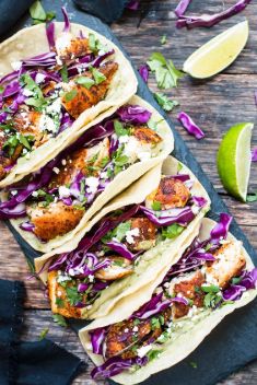 Blackened Fish Tacos with Avocado Sauce - 30 Best Fish Tacos That Will Change Your Mind Of Fish
