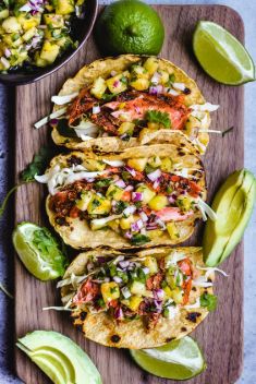 Chili Lime Salmon Tacos with Pineapple Salsa - 30 Best Fish Tacos That Will Change Your Mind Of Fish