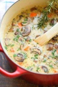 Creamy Chicken and Mushroom Soup - 30 Super Healthy and Delicious Mushroom Soups