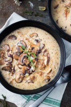 Creamy Mushroom Soup with Italian Sausage - 30 Super Healthy and Delicious Mushroom Soups