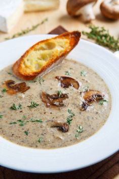Creamy Roasted Mushroom and Brie Soup - 30 Super Healthy and Delicious Mushroom Soups