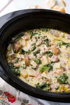 Crock Pot Zuppa Toscana Sausage Potato Soup - 30 Fabulous Dinners With Slow Cooker Potatoes