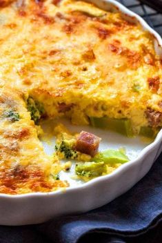 Crustless Quiche with Broccoli Ham and Cheese - 30 Best Recipes For Quiche For A Crowd