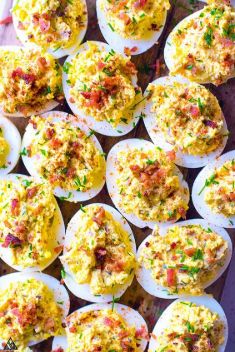 Deviled Eggs With Bacon - 30 Delicious Homemade Egg Snacks On The Go